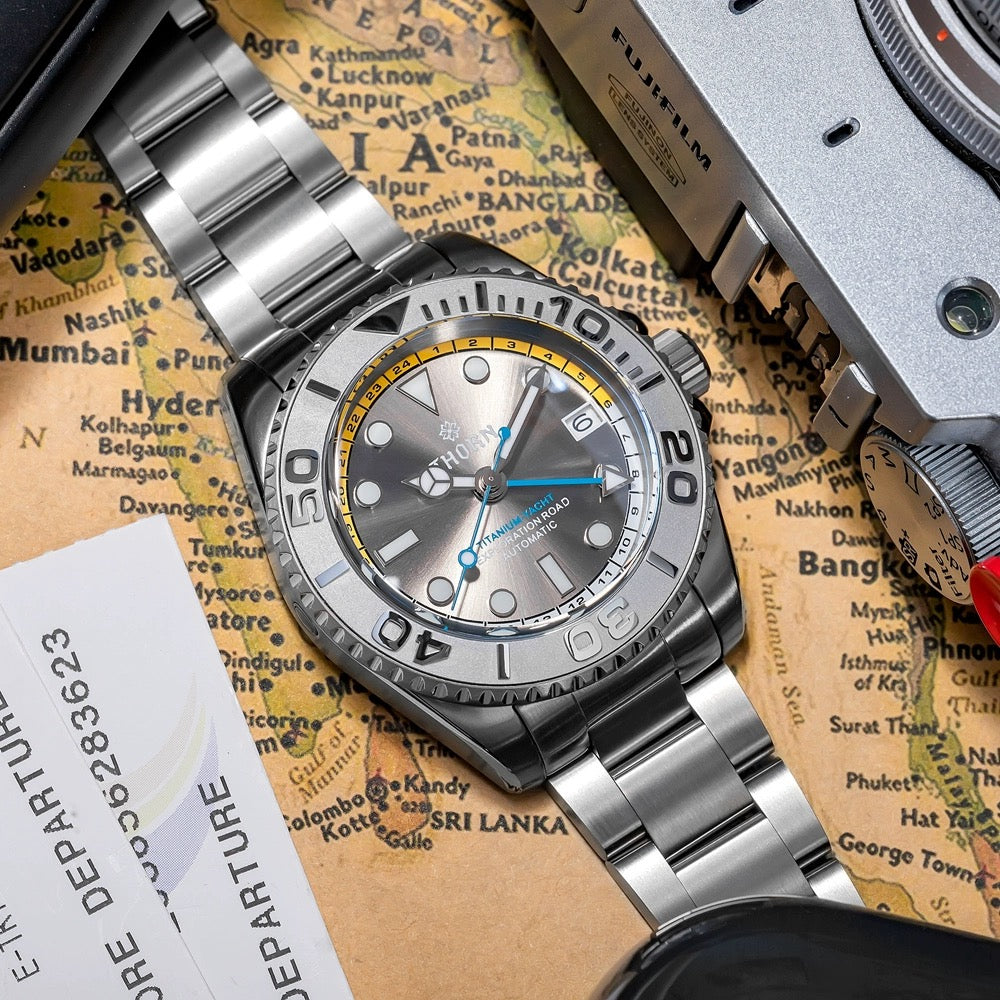 希少品　time ulteam titanium PRO サドル　チタン Tsuki-yomi A-T Green Dial Super Titanium Bracelet BY1010-57X | CITIZEN