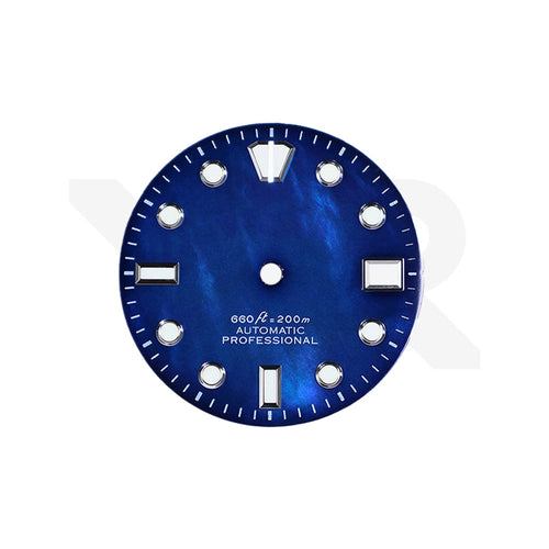 Mother of Pearl GS Indices Dial for Seiko Mod: Blue