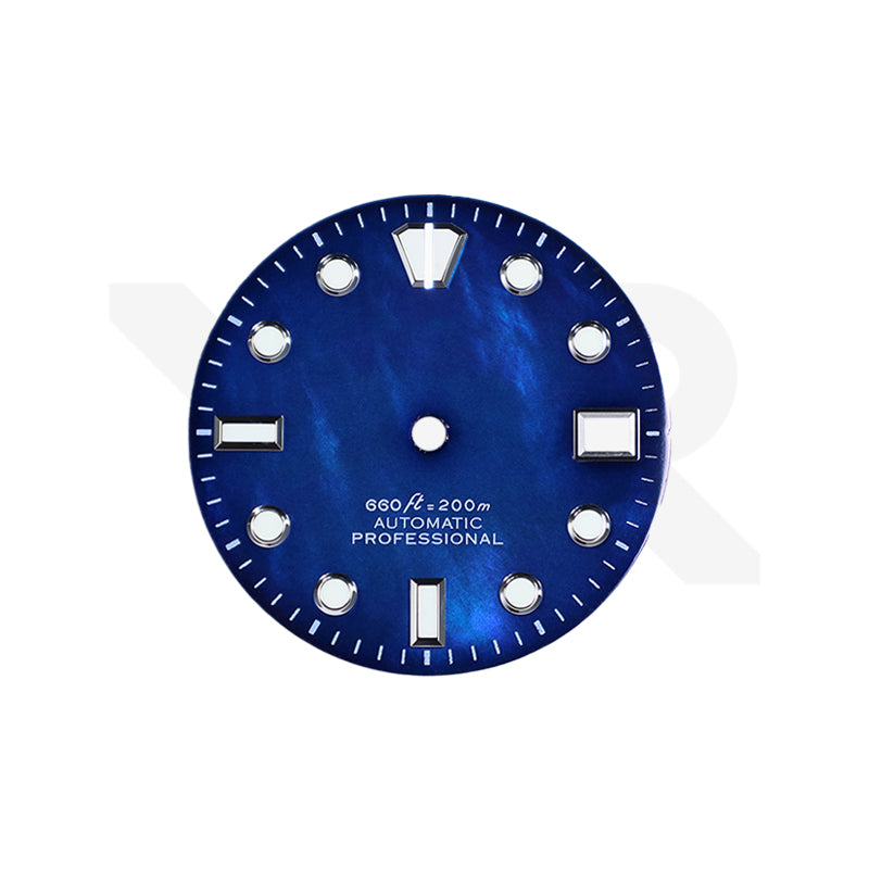 Mother of Pearl GS Indices Dial for Seiko Mod: Blue