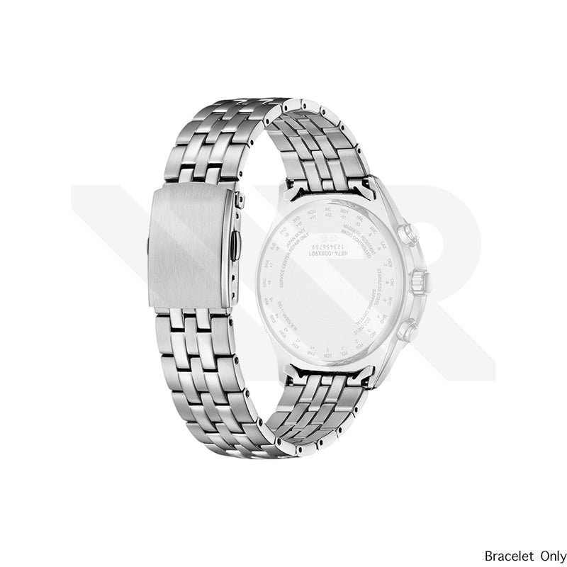 Replacement Stainless Steel Bracelet Compatible with Citizen Eco-Drive Radio Controlled Moon Phase BY1030