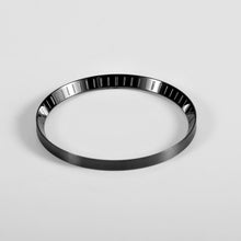 Load image into Gallery viewer, SKX / SRPD Chapter Ring: Polished Black Stainless Steel with Minute Markers