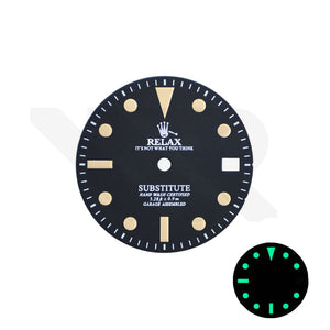 Retro Style Relax Dial for Seiko Mod: Matte Black With Date