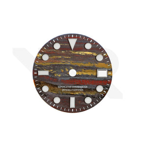 Tiger Iron Stone Dial for Seiko Mod: GMT Style Indices