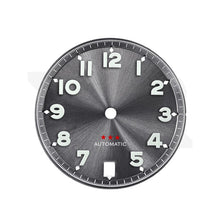 Load image into Gallery viewer, Sunburst Pilot Dial with Numeral Indices for Seiko Mod: Sunburst Gray with Red Star