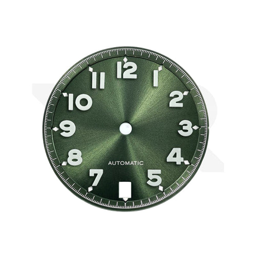 Sunburst Pilot Dial with Numeral Indices for Seiko Mod: Sunburst Green