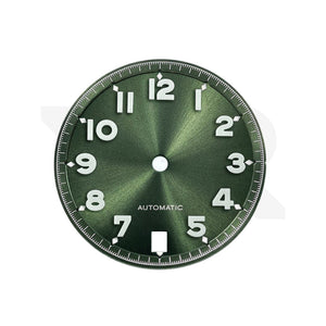 Sunburst Pilot Dial with Numeral Indices for Seiko Mod: Sunburst Green