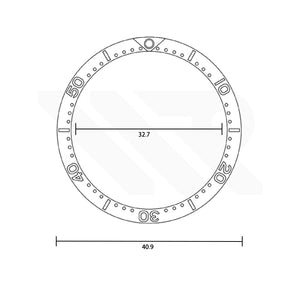 Sub Ceramic Sloped Bezel Insert For MDV-106A / MDV-107A: Black and Yellow