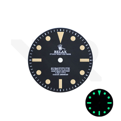 Retro Style Relax Dial for Seiko Mod: Matte Black No Date