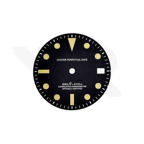 Retro Matte Black Sub Date Dial for Seiko Mod: Red Sub