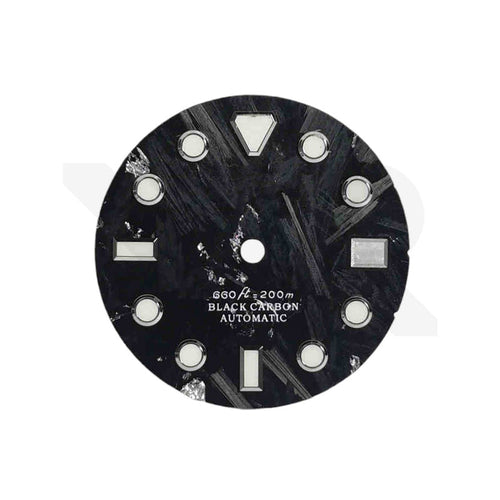 Carbon Fiber Dial for Seiko Mod - Silver Foil