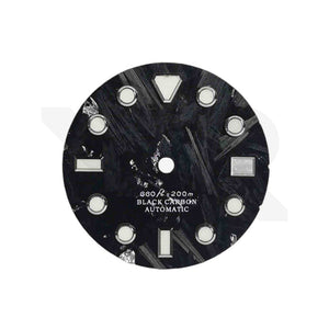 Carbon Fiber Dial for Seiko Mod - Silver Foil