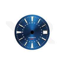 Load image into Gallery viewer, Stick Indices GMT NH34 Sunburst Dial for Seiko Mod: Blue