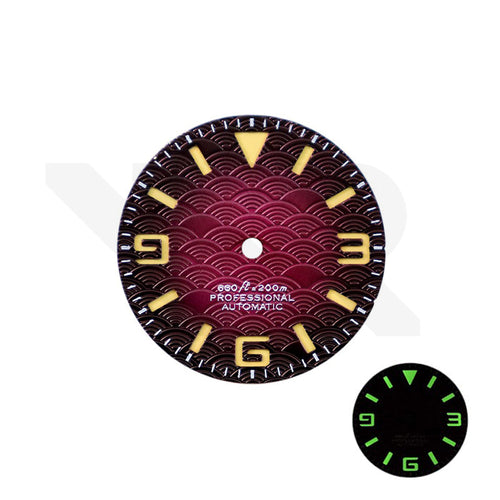 Seigaiha Japanese Wave Dial for Seiko Mod: Fumed Purple