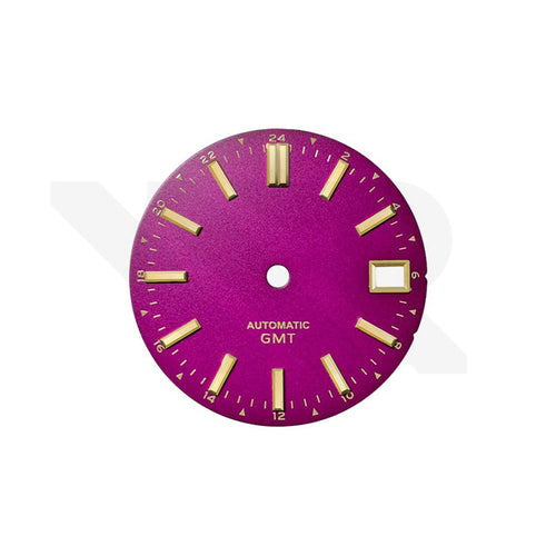 Purple Gradient GMT NH34 Dial for Seiko Mod: GS Style Gold Indices