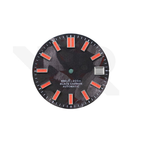 Carbon Fiber Dial for Seiko Mod - Red Luminous