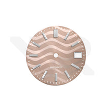 Load image into Gallery viewer, Rose Gold Wavy Sunburst Dial for Seiko Mod: GS Style Silver Indices