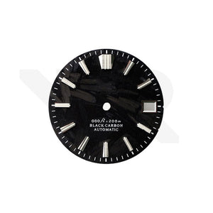 Carbon Fiber Dial for Seiko Mod: Silver GS Indices