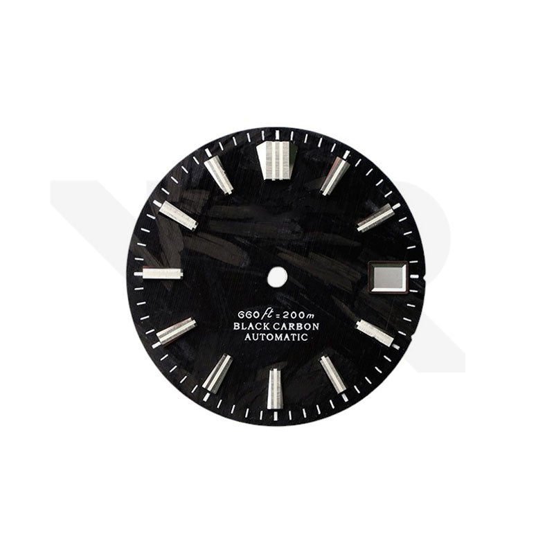 Carbon Fiber Dial for Seiko Mod: Silver GS Indices