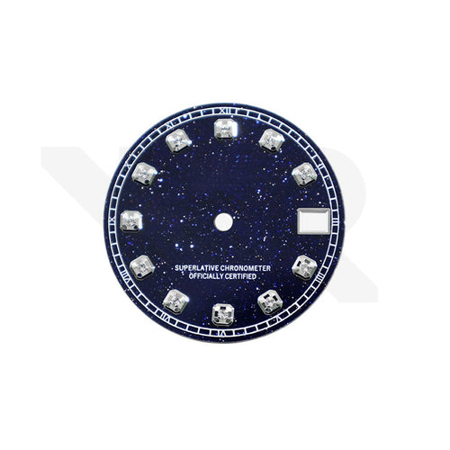 DJ Style Blue Stone Dial for Seiko Mod: Zirconia Indices