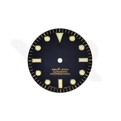 Sub Style Diver Dial for Seiko Mod: Gold Indices