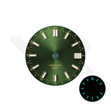 Load image into Gallery viewer, GMT NH34 Sunburst Dial for Seiko Mod: Olive Green