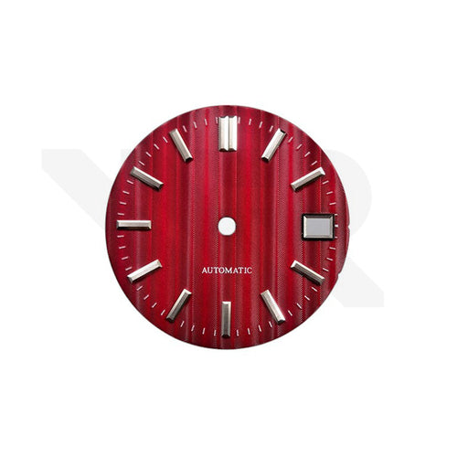 Cotes de Geneve Style Dial for Seiko Mod - Red GS Style Silver Indices
