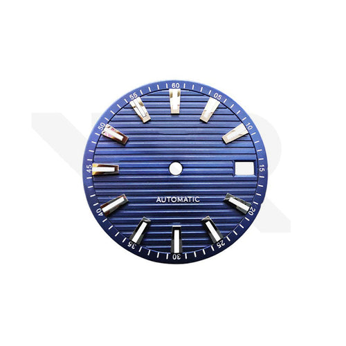 Blue Stripe Dial for Seiko Mod: GS Style Indices with Black Luminous