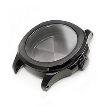 Load image into Gallery viewer, Nautilus Brushed Case Set for Seiko Mod: Black