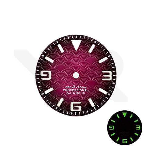 Seigaiha Japanese Wave Dial for Seiko Mod: Fumed Purple