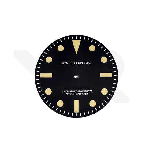 Retro Black GMT Dial for Seiko Mod: White GMT No Date