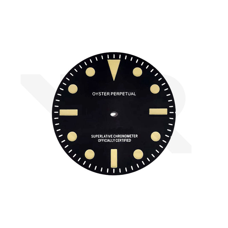 Retro Black GMT Dial for Seiko Mod: White GMT No Date