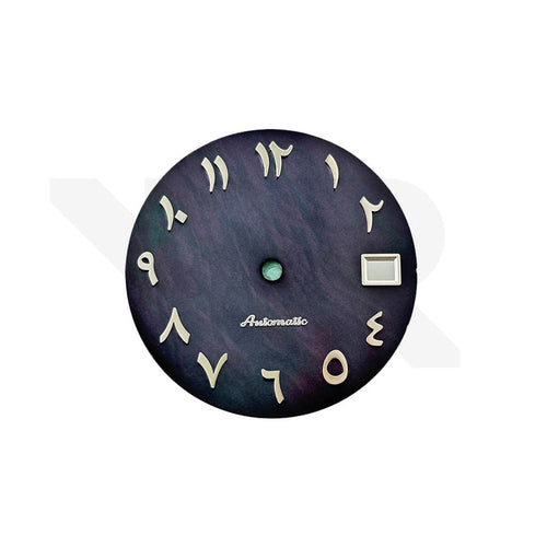 Dark Blue Mother of Pearl Arabic Indices Dial for Seiko Mod - Silver Indices
