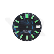 Load image into Gallery viewer, Carbon Fiber Dial for Seiko Mod - Green Luminous