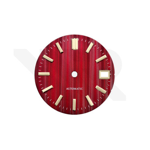 Cotes de Geneve Style Dial for Seiko Mod - Red GS Style Gold Indices