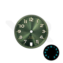 Load image into Gallery viewer, Sunburst Pilot Dial for Seiko Mod: Green with Gold Indices