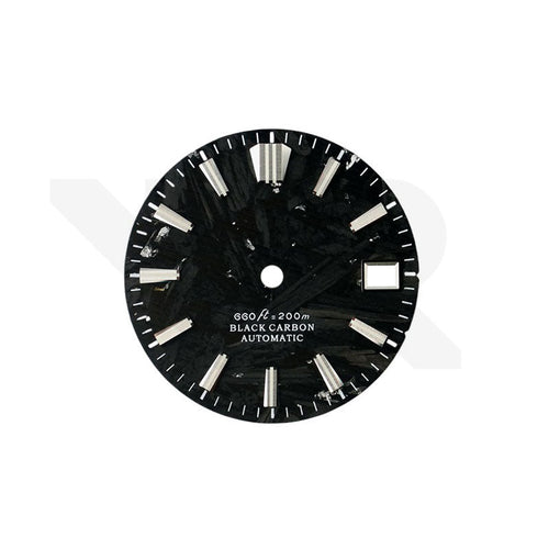 Silver Foil Carbon Fiber Dial for Seiko Mod: Silver GS Indices