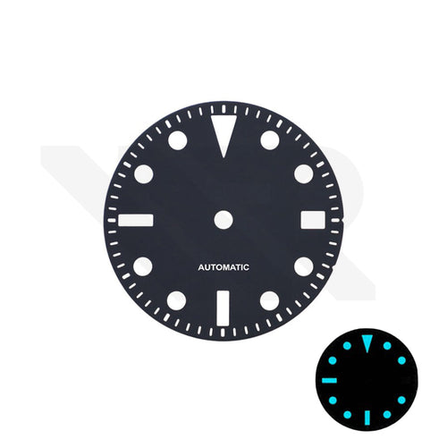 Retro Sub Diver Dial for Seiko Mod: Matte Black with Date