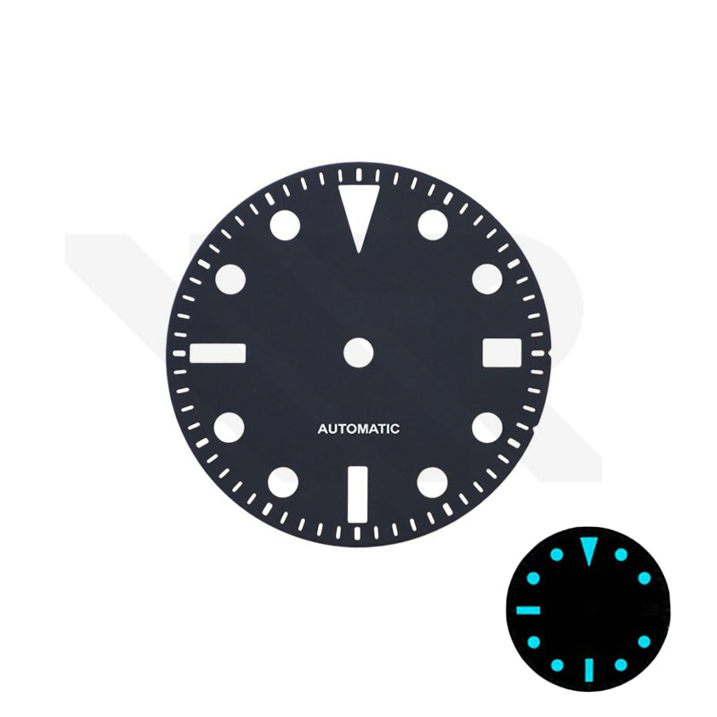 Retro Sub Diver Dial for Seiko Mod: Matte Black with Date