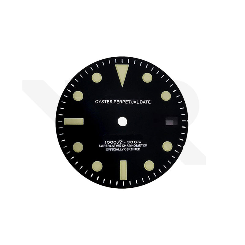 Retro Black Sub Dial for Seiko Mod: White Sub Date