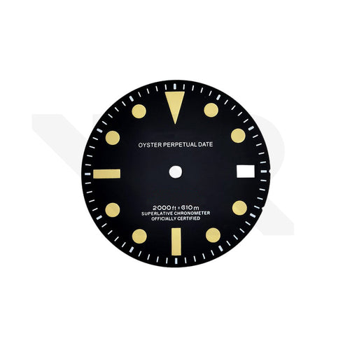 Retro Matte Black Sub Date Dial for Seiko Mod: Red SD-SUB2000