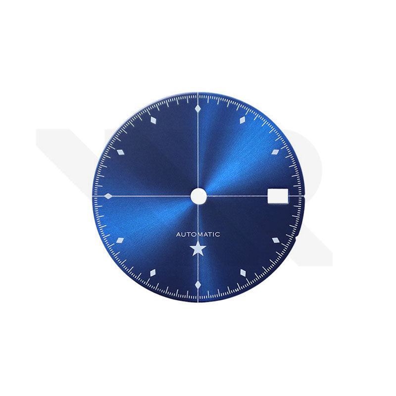 Simplicity Sunburst Dial for Seiko Mod: Blue with White Printing