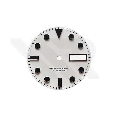 Sub Style Matte White Day-date Dial for Seiko Mod: Sub Style Black Indices