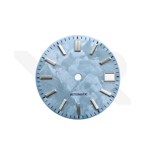 GS Shunbun Style Icy Blue Dial for Seiko Mod: Silver GS Style Indices