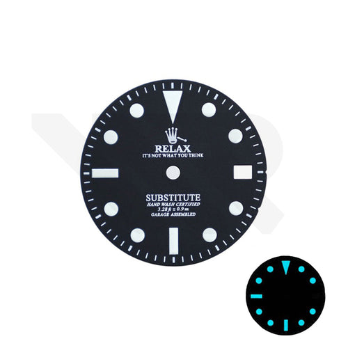 Retro Style Relax Dial for Seiko Mod: Matte Black With Date