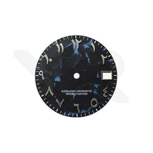 Load image into Gallery viewer, Carbon Fiber Dial for Seiko Mod - Silver Arabic Indices