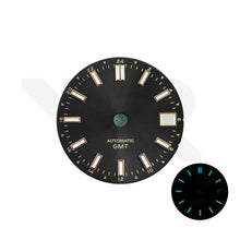 Load image into Gallery viewer, GMT NH34 Sunburst Dial for Seiko Mod: Black