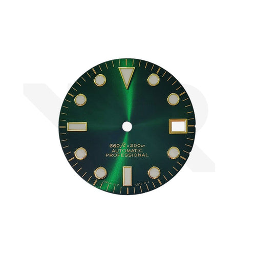 Hulk Style Sunburst Diver Dial for Seiko Mod: Gold Indices