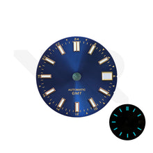 Load image into Gallery viewer, GMT NH34 Sunburst Dial for Seiko Mod: Deep Blue