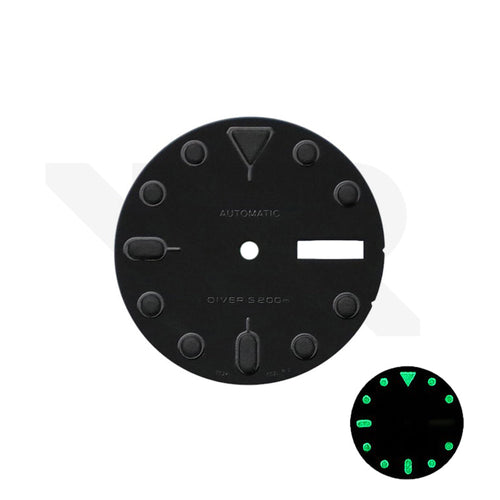 SKX Style Matte Day-Date Dial for Seiko NH36 Mod: All Black