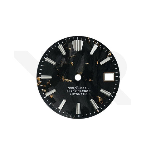 Rose Gold Foil Carbon Fiber Dial for Seiko Mod: Silver GS Indices